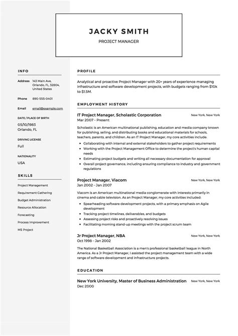 Input a single line of code by naming every project with a title like this: Project Manager Resume & Full Guide | 12 Examples [ Word ...