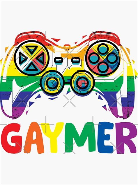 Gaymer Gay Pride Flag Lgbt Gamer Lgbtq Gaming Gamepad Sticker For