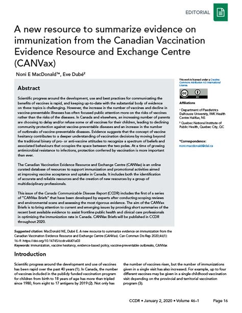 Canvax A Resource To Help Increase The Immunization Rate In Canada