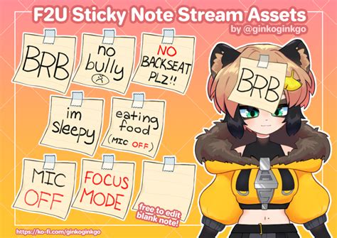Sticky Note Stream Assets ginko kanamori ୧ s Ko fi Shop Ko fi Where creators get