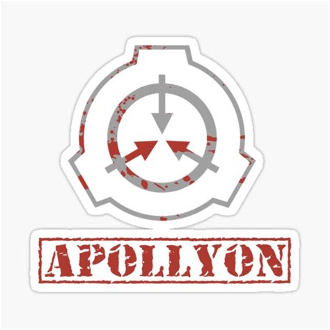 Apollyon Scp Bloody Logo Containment Breach Classic T Shirt Sticker