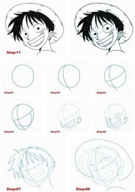 How To Draw Luffy Step By Step At Drawing Tutorials