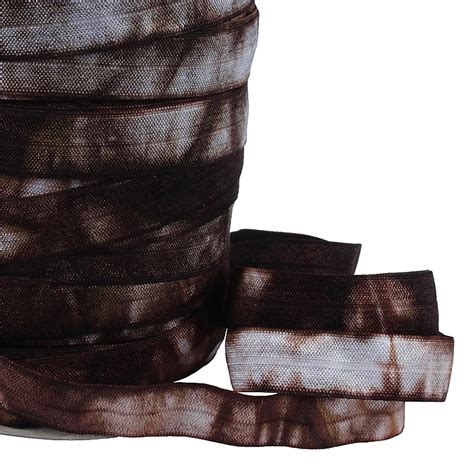 Wholesale Brown Mix White Tie Dye Fold Over Elastic Hairbanddye