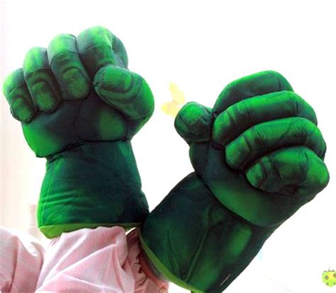 The Hulk Smash Hands Fists Big Soft Plush Gloves Pair