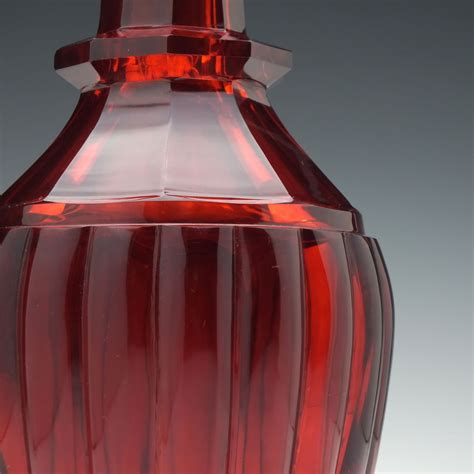 Very Rare Victorian Ruby Red Cut Glass Decanter C1840 Tableware Exhibit Antiques