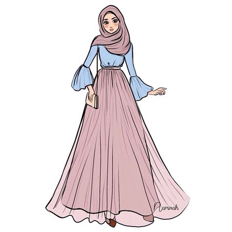 Как нарисовать девочку в хиджабе 33 фото