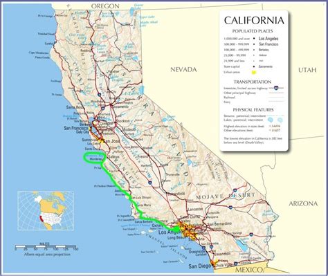 Map Of California Pacific Coast Highway 1 Map Of Usa District