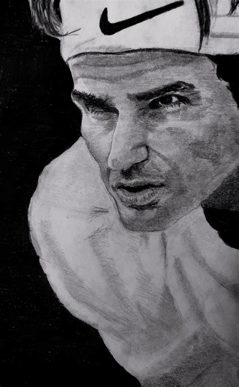 Tried Making A Charcoal Sketch Of Roger Federer Something Feels