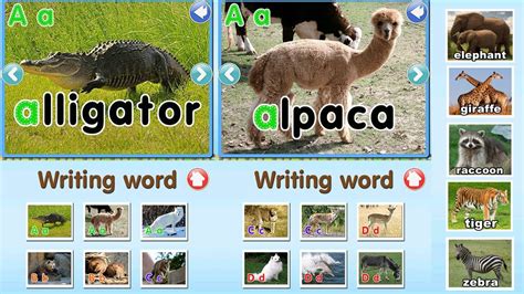 Abc Animal Writing Words For Kids 52 Real Animal Names And Sounds