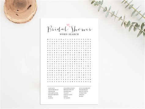 Bridal Shower Word Search Wedding Word Search By