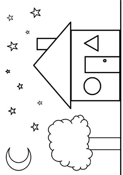 Shape Coloring Pages House Shaped | Shape coloring pages, Owl coloring pages, Coloring pages