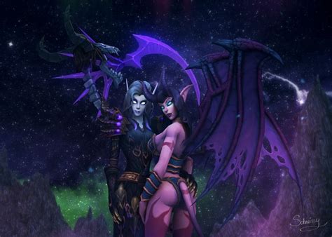 Artstation Warlock With Succubus Lada Ptashkova World Of Warcraft