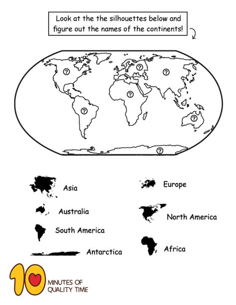 Continent Worksheet For Rd Grade