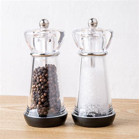 trudeau frescio salt and pepper mill set of 2 clear kitchen stuff plus