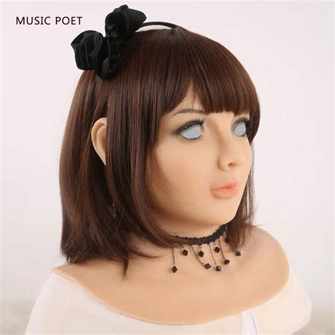 Music Poet Silicone Female Mask Crossdresser Realistic Transgender Latex Sexy Cosplay For Male