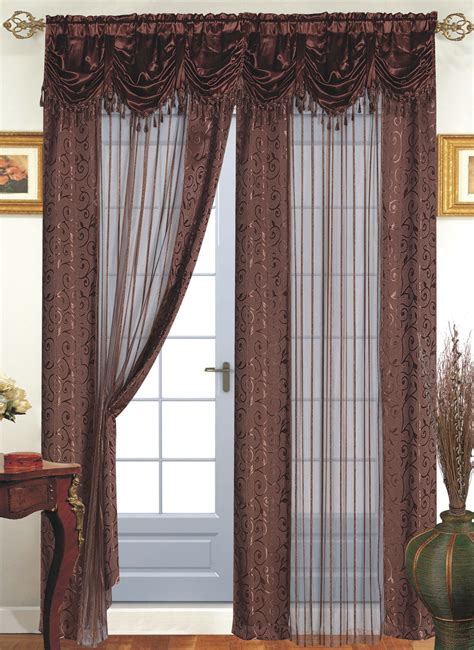 Dainty Home Tango Single 84 Window Curtain Panel With Attached Valance