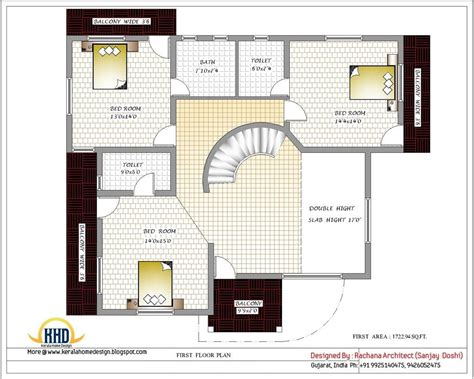 Three Bedroom House Plans India One Story Floor Plan Small House