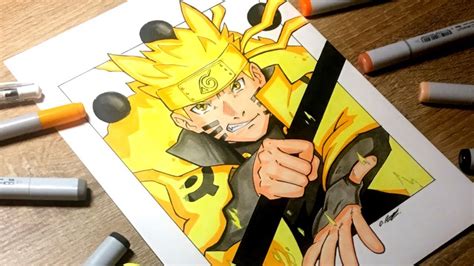 Lets Draw Naruto Sage Of The Six Paths Mode Speed Drawing Youtube