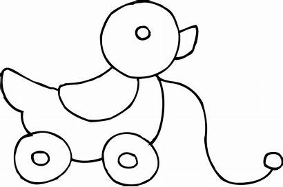 Clipart Clip Toy Toys Coloring Duck Rolling