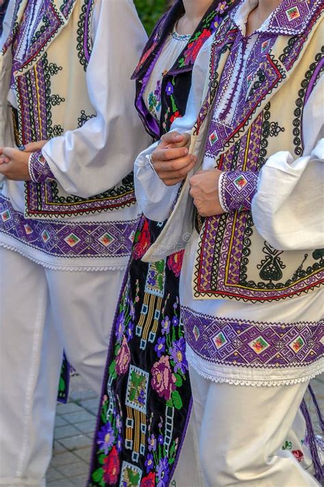 Detail Of Romanian Folk Costume For Women And Men Stock Photo Image