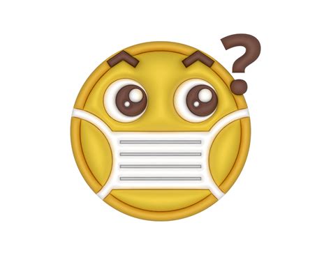 Yellow Face Mask Emoji With Question Mark 33299451 Png