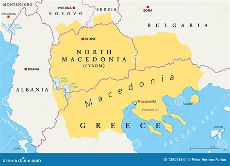 Macedonia Region Political Map Stock Vector Illustration Of