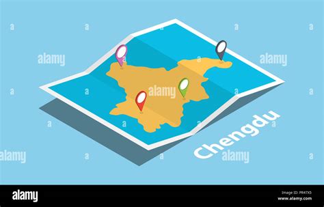 Chengdu Chengtu Sichuan Province Explore Maps Location With Folded Map
