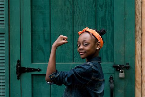 Stock Photo Of African American Tween Girl Being Strong Strong Is