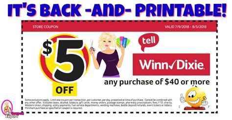 Check spelling or type a new query. Winn Dixie $5/$40 Coupons are BACK and PRINTABLE!