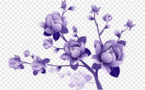 Flor morada pintado transparente grande flor púrpura imágenes