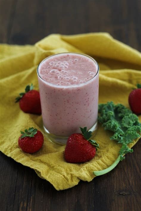 Strawberry Banana Kale Stem Smoothie The Roasted Root