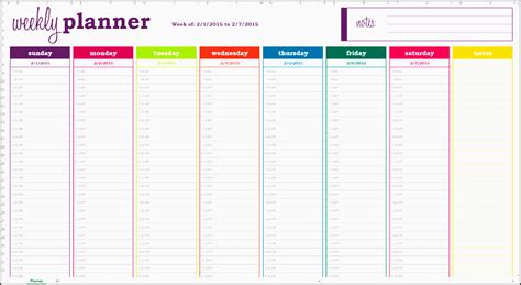 7 Editable Weekly Time Planner Template Sampletemplatess