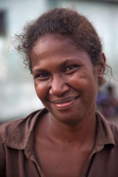Friendly Woman At The Market Of Honiara Solomon Island People