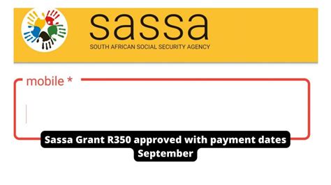 Sassa Grant R350 Approved With Payment Dates September Check Srd