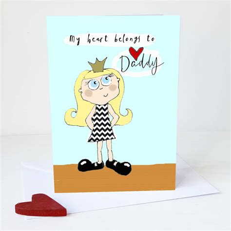 Fathers Day My Heart Belongs To Daddy Card A5 By Giddy Kipper