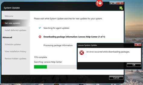 Lenovo System Update An Error Occured While Downloading Packages