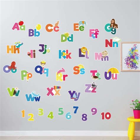 2 Set Colorful English Alphabet Wall Decal Removable Stickers