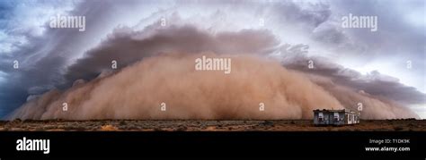 A Massive Haboob Dust Storm In The Desert Near Wellton Arizona Usa