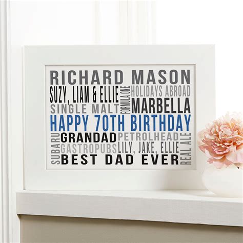Celebrate their milestone birthday with one of our stunning gifts! Personalised 70th Birthday Gift Ideas for Him | Chatterbox ...