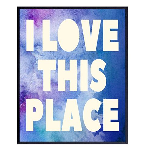 I Love This Place Unframed Wall Art Print Watercolor Typography