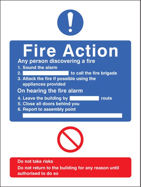 General Fire Action Editable Sign Ssp Print Factory