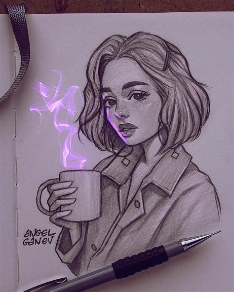 Angel Ganev On Instagram Bright Purple Thing Sketch~😍 Trying To