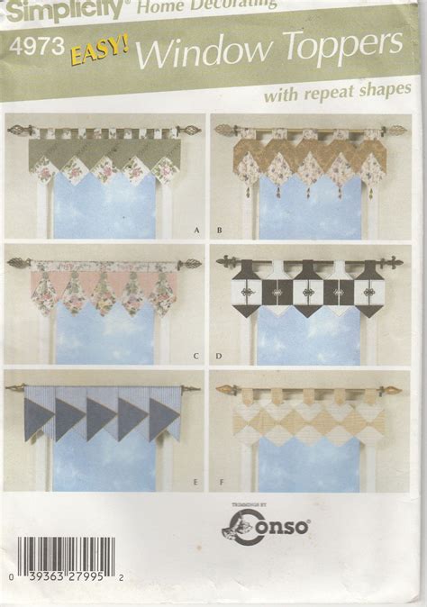 Window Topper Pattern Valance Home Decorating Uncut Simplicity Etsy