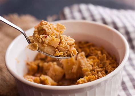 The recipes on this page have been developed, or options given, for those who are having trouble chewing and swallowing. Low Fat Apple Crumble with Muesli Recipe by Archana's Kitchen