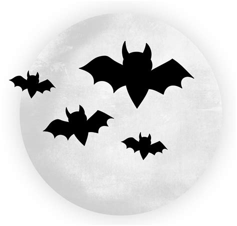 Large Transparent Moon With Bats Halloween Clipart 0 Image 2864