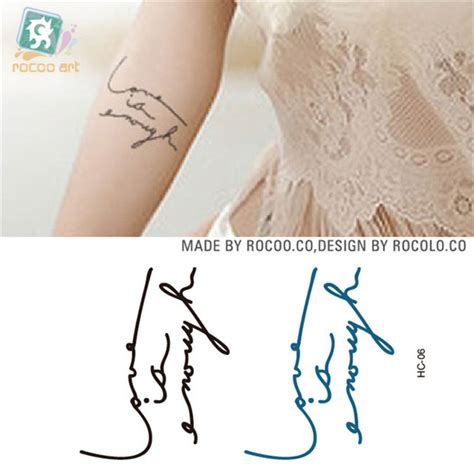 Body Art Waterproof Temporary Tattoos For Men Women Simple 3d English
