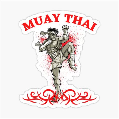 Muay Thai Mixed Martial Arts Kickboxing Sticker By Omeca Redbubble
