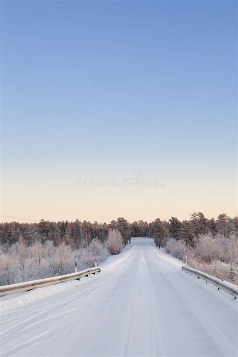 Frozen Road In Lapland Finland Stock Image Image Of Exposure Arctic