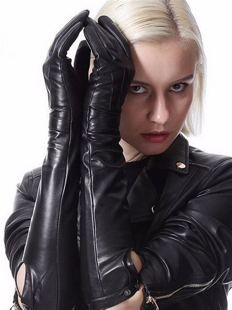 Leather Dresses Leather Fashion Long Leather Gloves Long Gloves Leather Jacket Leather Top