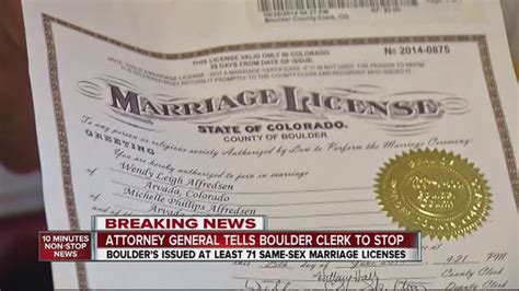 Boulder County Clerk Asks For More Time After Ag Says No More Same Sex